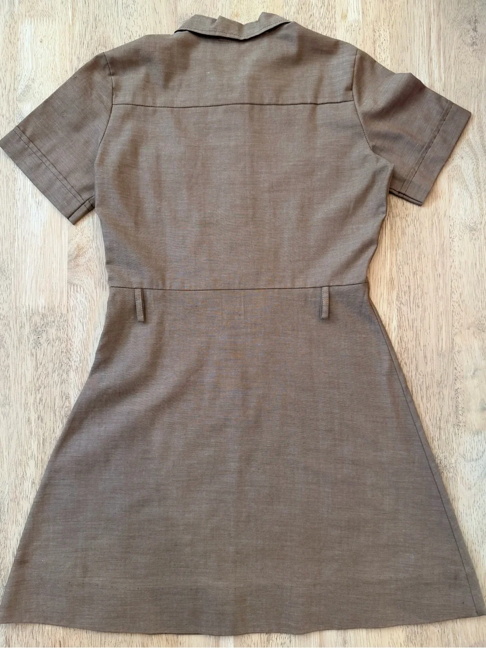 Brown Short-Sleeve Uniform Dress